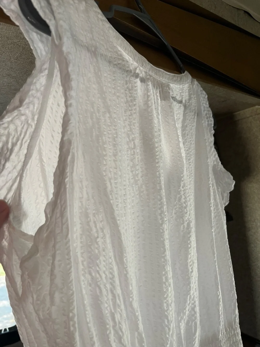 Michael Kors Flutter Sleeve V-Neck Mini Dress Medium M White